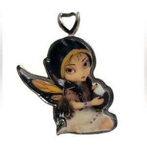 FAIRY Indian fairy and eagle  Necklace pendant and chain new gift fairy lover